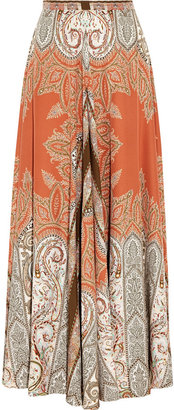 Etro Printed silk-crepe maxi skirt