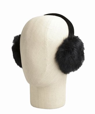 Surell black rabbit fur and velvet earmuffs