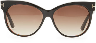 Tom Ford Saskia Acetate Cat-Eye Sunglasses, Black