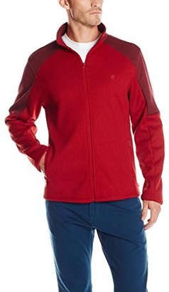 Izod Men's Long Sleeve Color Blocked Full Zip Shaker Fleece Jacket