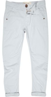 River Island Boys pale blue tapered chinos