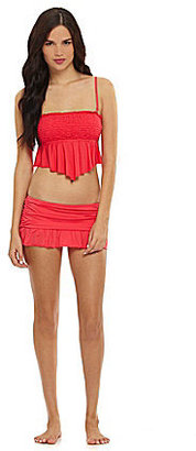 Kenneth Cole Reaction Ruffle-licious Smocked Midkini Hanky Top & Skirt