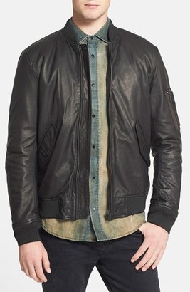 Diesel 'L-Devra' Leather Bomber Jacket