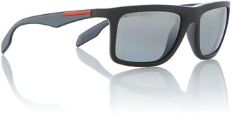 Prada Linea Rossa Black demi shiny square sunglasses