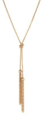 Butterfly by Matthew Williamson Antique gold knot and tassel long necklace