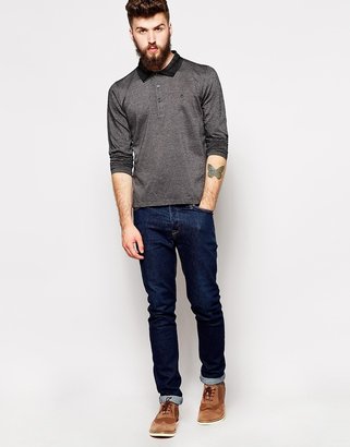 Peter Werth Long Sleeve Polo Shirt With Contrast Collar