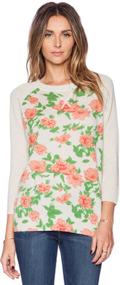 Autumn Cashmere Cabbage Rose Print Sweatshirt