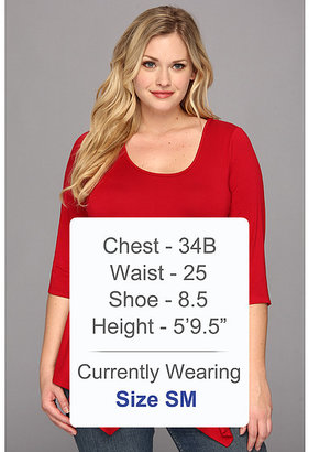Karen Kane Plus Size 3/4 Sleeve Peplum Top
