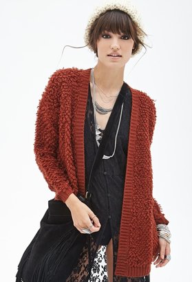 Forever 21 Shaggy Open-Front Cardigan