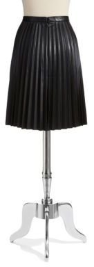Calvin Klein WOMENS Plus Faux Leather Pleated Midi Skirt