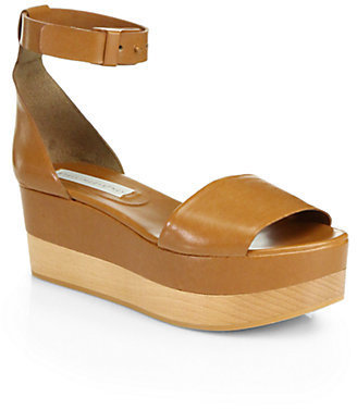 Stella McCartney Faux Leather Ankle-Strap Platform Sandals