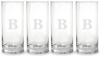Mikasa Monogram B Highball Glasses, Set of 4