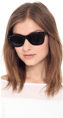 Italia Independent Square Velvet Studded Sunglasses