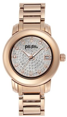 Folli Follie 'Urban Spin' Crystal Dial Bracelet Watch, 37mm