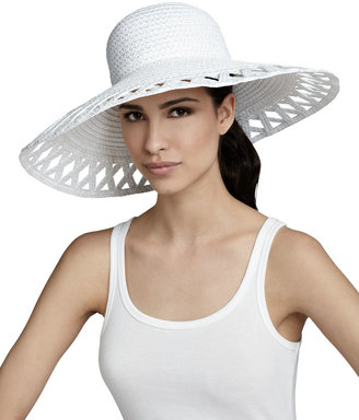 Eric Javits Maribel Wide-Brim Squishee Hat, White