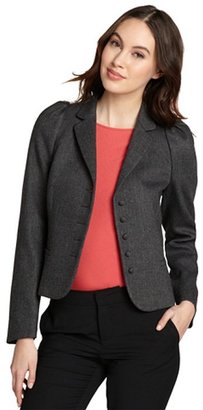 RED Valentino grey wool-blend crop long sleeve blazer