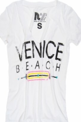 Rebel Yell Venice Beach V-Neck Tee in White