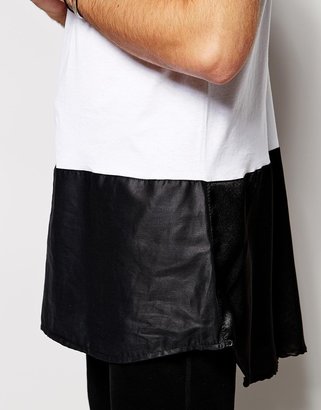 The Ragged Priest Longline T-Shirt with Leather Look Hem