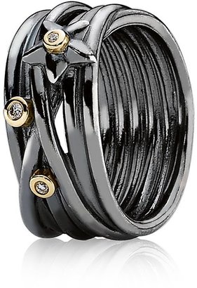 Pandora Design 7093 Pandora Oxdised Sterling Silver 14ct Gold Ring