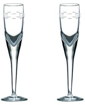 Waterford John Rocha at Crystal Set of two 'Geo' 24% lead crystal flutes