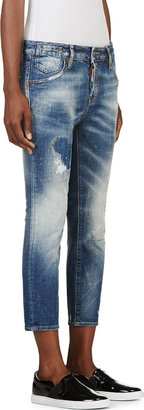 DSquared 1090 Dsquared2 Blue Distressed Cool Girl Jeans