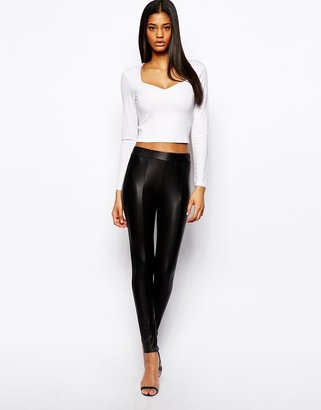 ASOS Crop Top with Bardot Sweetheart Neckline and Long sleeves