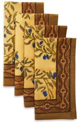 Couleur Nature Olive Tree Printed Napkins, Set of 4