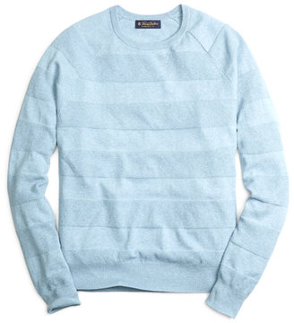 Brooks Brothers Cotton Cashmere Crewneck Tonal Stripe Sweater
