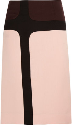 Marni Color-block wool and silk-blend skirt