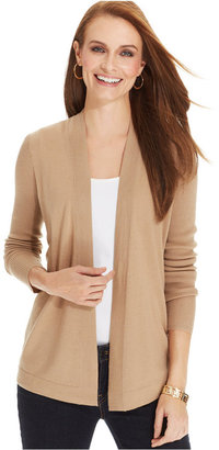 Charter Club Ribbed-Knit Open-Front Wool Cardigan