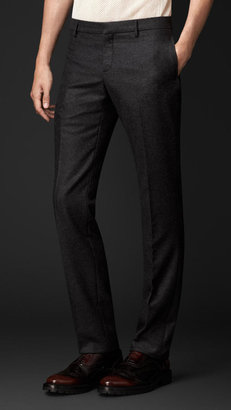 Burberry Slim Fit Wool Cashmere Trousers