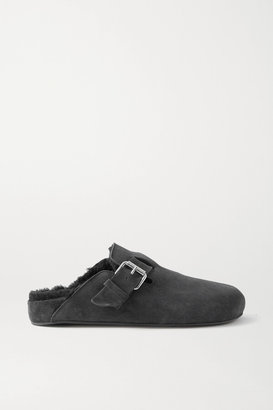 Isabel Marant Mirvin Studded Suede And Shearling Mules - Black