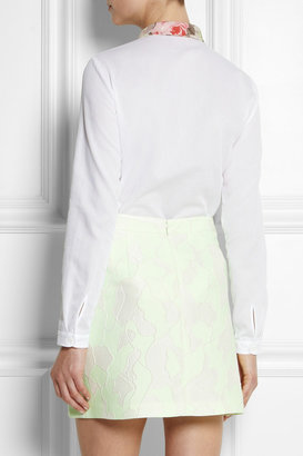 Carven Contrast-collar cotton-piqué shirt