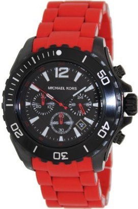 Michael Kors Men's MK8212 Red Silicone Quartz Watch with Black Dial