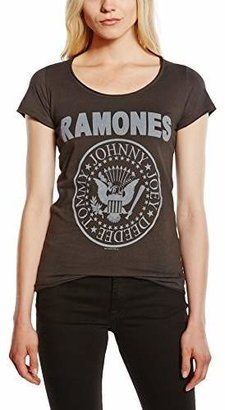 Amplified Women's Ramones Logo Short Sleeve T-Shirt,(Manufacturer Size:Small)