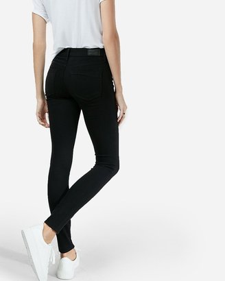 Express Mid Rise Black Skinny Jeans