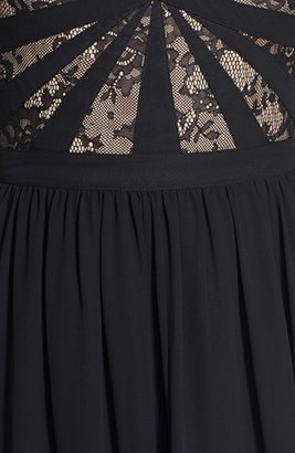 Aidan Mattox Aidan by Strapless Lace & Chiffon Dress