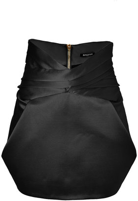 Balmain Wool-Silk Skirt in Black