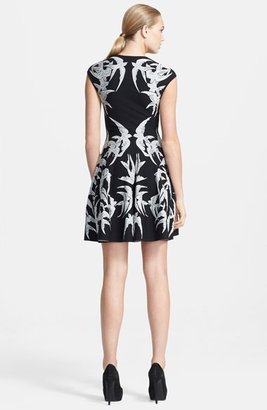 Alexander McQueen Jacquard Knit Fit & Flare Dress