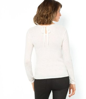 La Redoute R essentiel Soft Alpaca Blend Round Neck Sweater with Keyhole Back