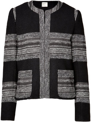L'Agence Boucle Panel Jacket in Black/White