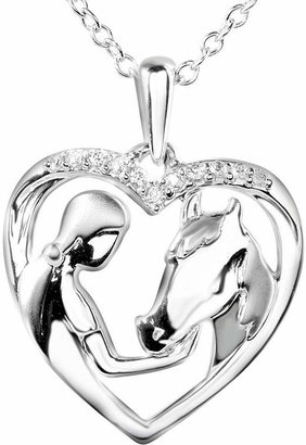 JCPenney FINE JEWELRY ASPCA Tender Voices Diamond-Accent Woman & Horse Heart Pendant Necklace
