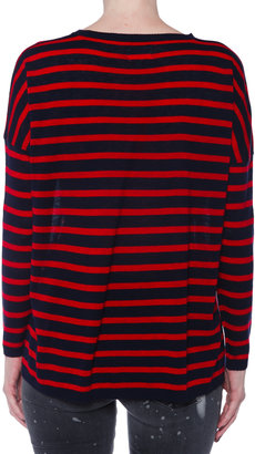 SUNDRY Crew Neck Striped Sweater