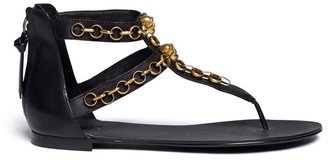Ash 'Macumba' skull chain leather thong sandals