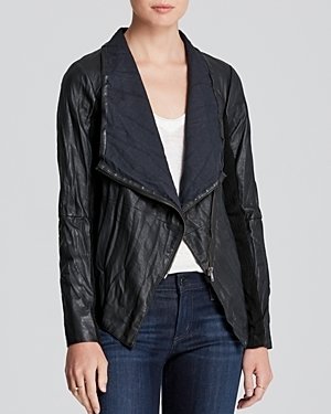 BB Dakota Jacket - Crinkled Faux Leather Drape