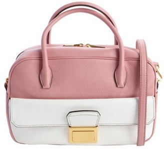 Miu Miu Pink And White Leather Convertible Top Handle Bag