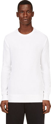 Helmut Lang White Waffle Cotton T-Shirt