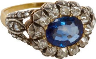 Olivia Collings Antique Jewelry Sapphire & Diamond Open Set Cluster Ring