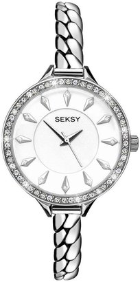 Seksy Made with Swarovski Elements Rhodium Plated Ladies Watch