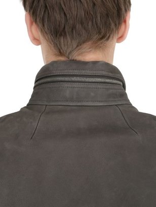 Rick Owens Hooded Heavy Leather Jacket